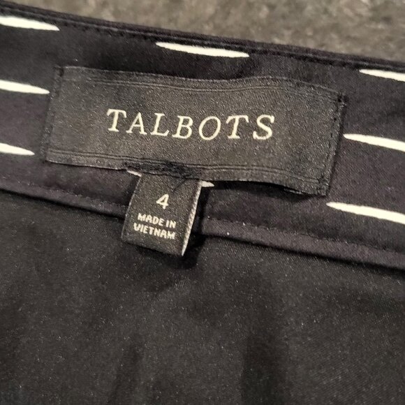 Talbots Size 4 Black & White Size Zip Midi Pleated Skirt - Picture 4 of 6